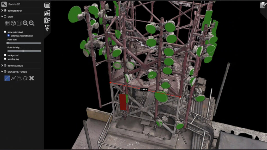 3D4U Cell Tower - AI Automatic recognition of antennas and remote measuring of a Cell tower 3D model